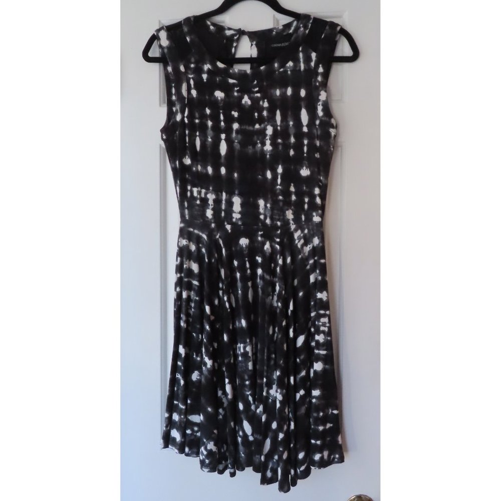 Cynthia Rowley Flare Dress Black & White Print Size S - Picture 6 of 6